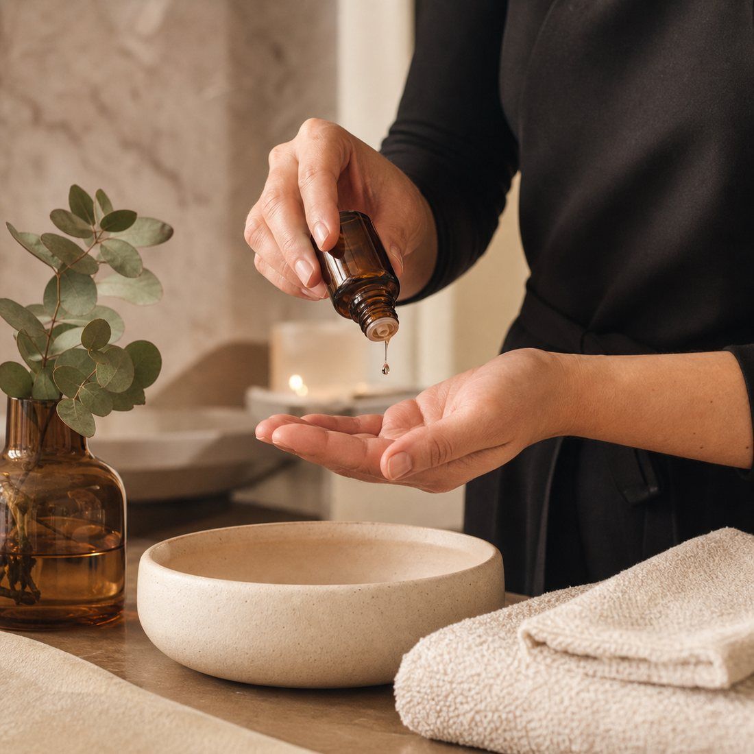Wellness provider with essential oils at Von Rae